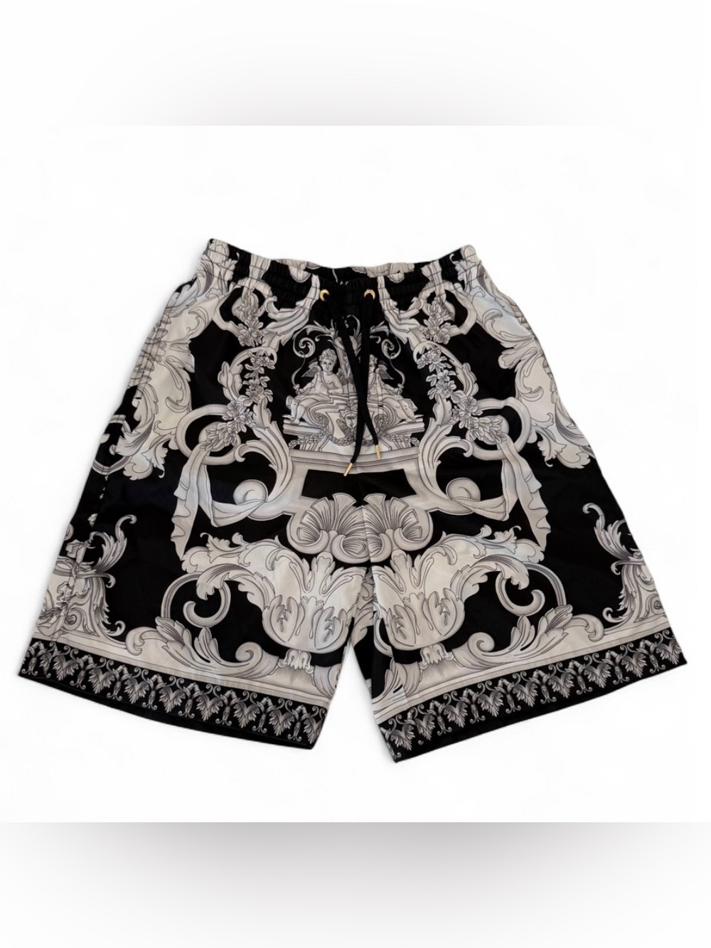 Versace Barocco-print Silk Shorts Size 48 / Medium.